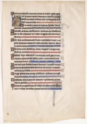 Manuskriptblad från en kunglig psalter, 1200-talet.