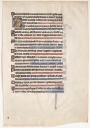 Manuskriptblad från en kunglig psalter, brittiskt, 1200-tal.