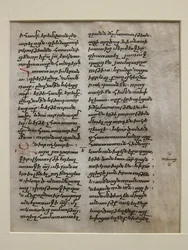 Manuskriptblad med text i Bolorgir, 1400-1500-tal.