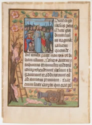 Manuskriptblad med sveket, från en timbok, ca. 1500.