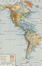 Karta - Den amerikanska kontinenten, 1916
