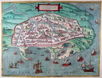 Karta över Alexandria, Egypten, 1600-talet