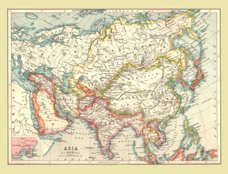 Karta över Asien, 1902.
