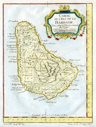 Karta över Barbados, c1764