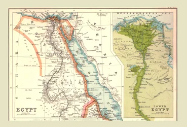 Karta över Egypten, 1902.