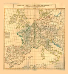 Karta över Europa, 1821.