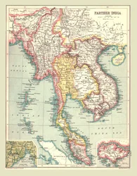 Karta över längre Indien, 1902.