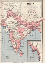 Karta över Indien 1856 1906.