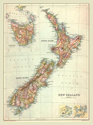 Karta över Nya Zeeland, 1902.