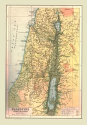 Karta över Palestina, forntida och modern, 1902