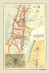 Karta över Palestina, visar indelning i stammar, 1902.