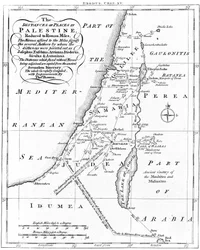 Karta över Palestina baserad på antika författare, c1830