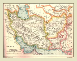 Karta över Persien, 1902.