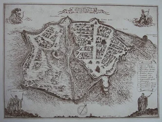 Karta över Poltava i början av 1700-talet