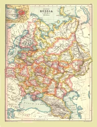 Karta över Ryssland, 1902.