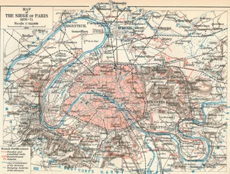 Karta över belägringen av Paris, 1870-71, 1907