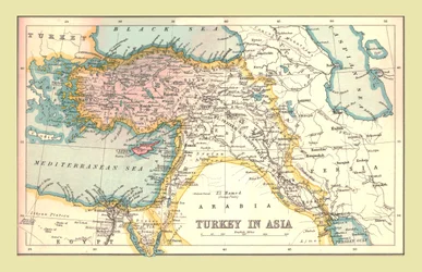 Karta över Turkiet i Asien, 1902.
