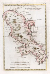 Karta över den karibiska ön Martinique, c1783