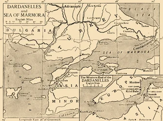 Karta över Dardanellerna och Marmarasjön, c1914, 1920.