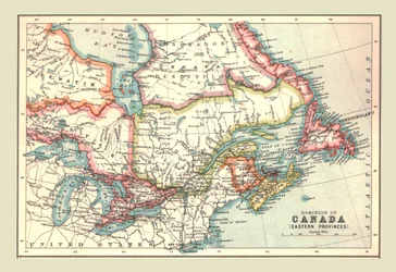 Karta över Dominion of Canada, Eastern Provinces, 1902.