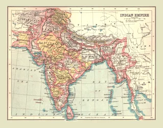 Karta över det indiska imperiet, 1902.