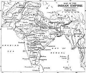 Karta över det indiska imperiet, c1912