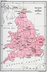 Karta över rosornas krig, 1400-talet 1893
