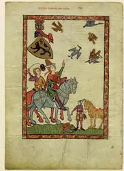 Markgreve Henrik III av Meissen från Codex Manesse, mellan 1305 och 1340