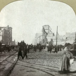 Market St. från färjedepån - Chronicle and Call-byggnader på avstånd, 1906.