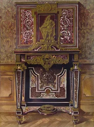 Marquery-skåp med dekor i förgylld brons, av AndrÚ Charles Boule, 1903