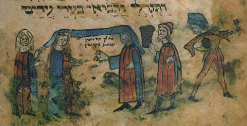 Äktenskap. Haggadah, mitten av 1400-talet.