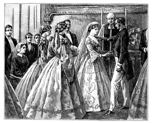 Bröllop av prinsessan Alice och Ludwig IV, storhertig av Hessen, 1 juli 1862 sent 1800-tal
