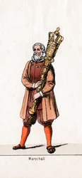 Marshall-kostymdesign för Shakespeares pjäs, Henry VIII, 1800-talet