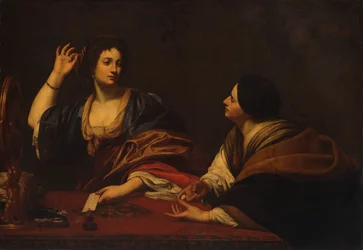 Martha skäller ut sin fåfänga syster Maria Magdalena, 1600-talet.