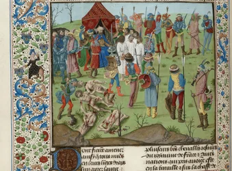 Massaker av de kristna efter slaget vid Nicopolis, ca 1470-1475.