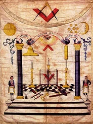 Förkläde för frimurarmästare, 1700-talet
