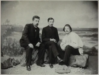 Maxim Gorkij, Ivan Bunin och Nikolai Teleshov, 1900