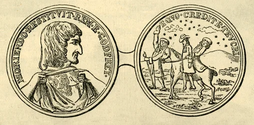 Medalj till minne av mordet på Godfrey, omkring 1876