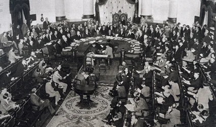 Möte med SDN eller Nationernas förbund den 10/06/1929 i Senatspalatset i Madrid, Spanien