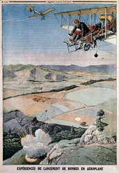 Medlemmar av den franska flygkåren på bombövningar i Chalons, 1912