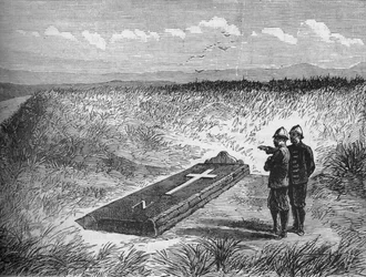 Minnessten på platsen där prins Louis Napoleon dödades, c1880