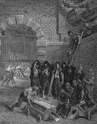Män som tar en paus från att ladda replikerna, Lambeth Gasworks, 1872