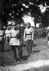 Mikhail Alekseyev, överbefälhavare för frivilligarmén, nära Ekaterinodar, Ryssland, 1918
