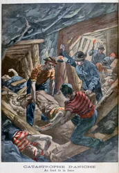 Minkollaps, Aniche, Frankrike, 1900