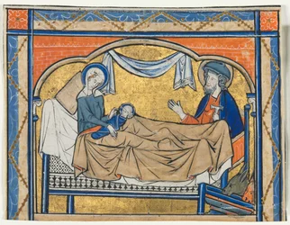 Miniatyr utskuren från en psalter: Födelsekyrkan, ca. 1270.