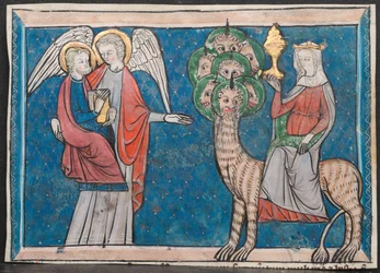 Miniatyrer från ett manuskript av apokalypsen, ca. 1295.