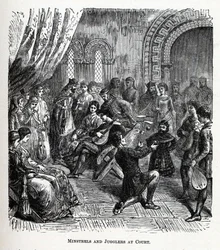 Minstrels och jonglörer vid hovet, 1882
