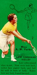 Miss A. M. Yorke - Low Forehand Volley, c1935.