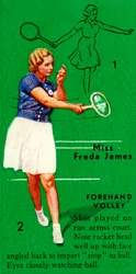 Miss Freda James - Forehand Volley, c1935.