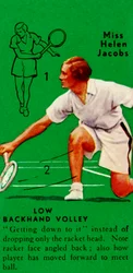 Miss Helen Jacobs - Low Backhand Volley, c1935.